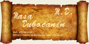 Maša Dubočanin vizit kartica